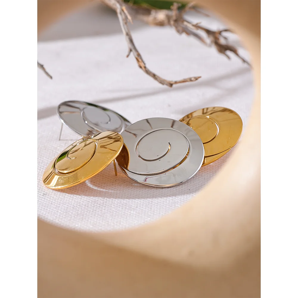 Spiral Disc Earrings