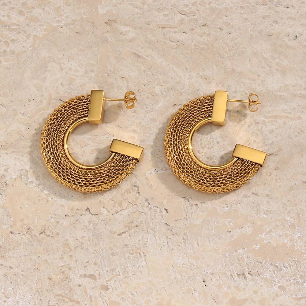 Woven Bull Ring Earrings