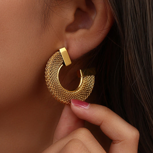 Woven Bull Ring Earrings